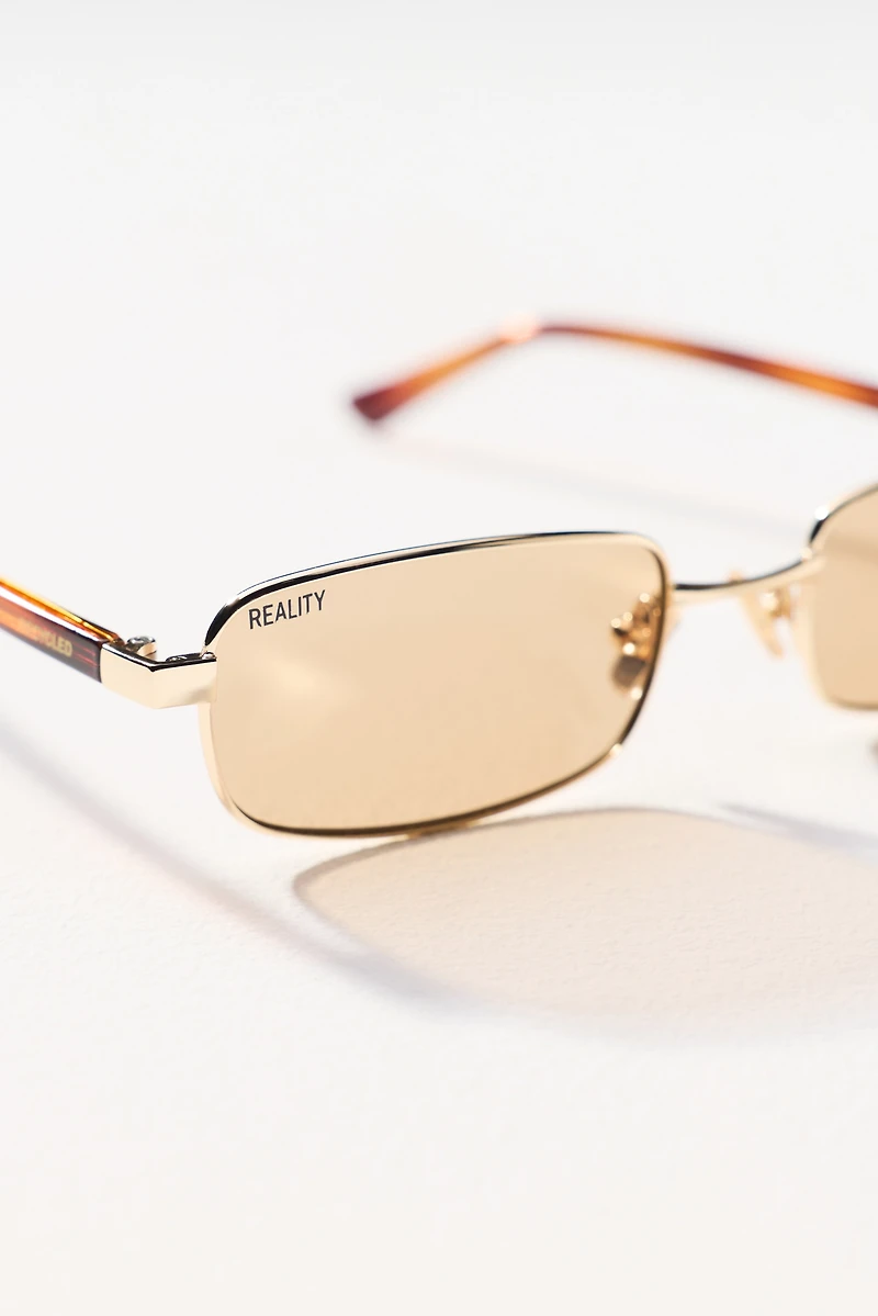 Reality Eyewear Slim Rectangle Metal Sunglasses