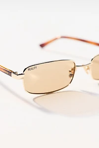 Reality Eyewear Slim Rectangle Metal Sunglasses
