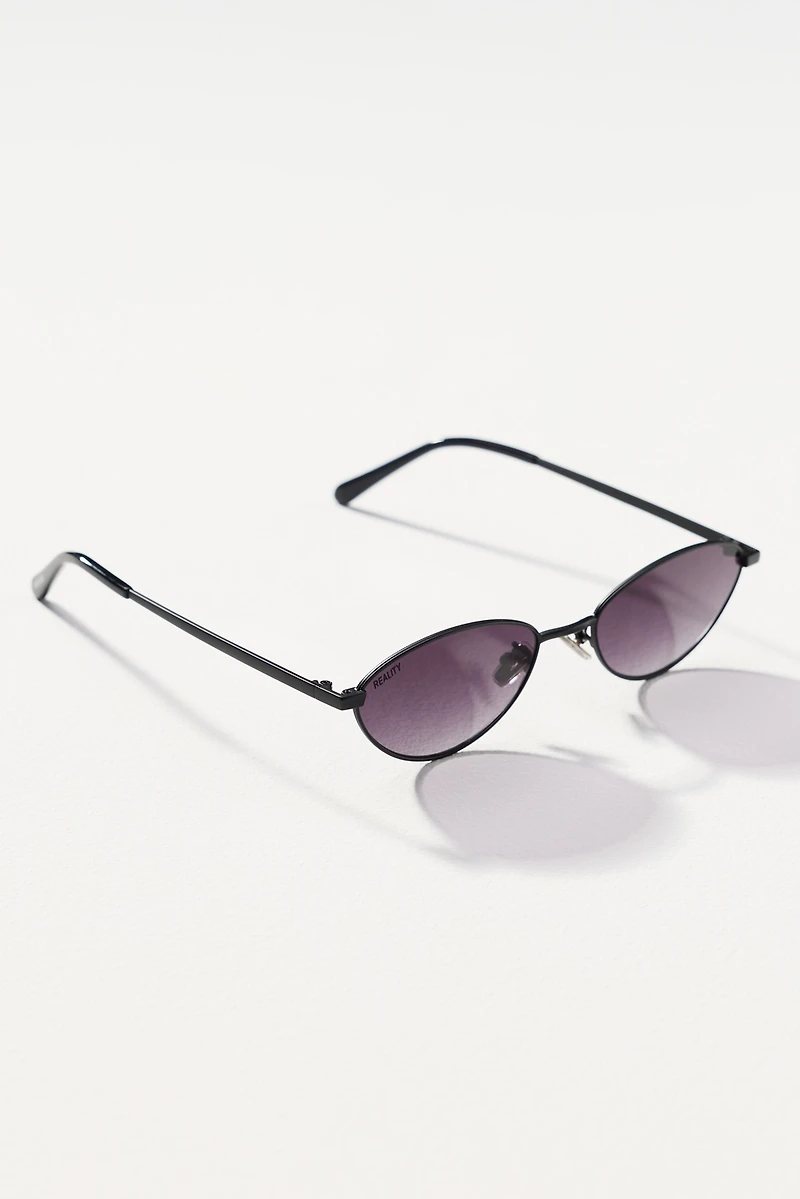 Reality Eyewear Slim Oval Metal Sunglasses