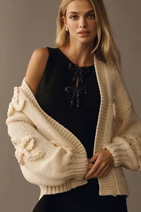 Maeve 3D Embroidered Cardigan Sweater