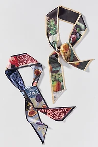 Skinny Floral Hair Scarves, Set of 2