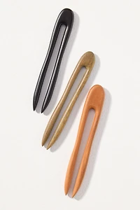 Wood Hair Pins, Set of 3