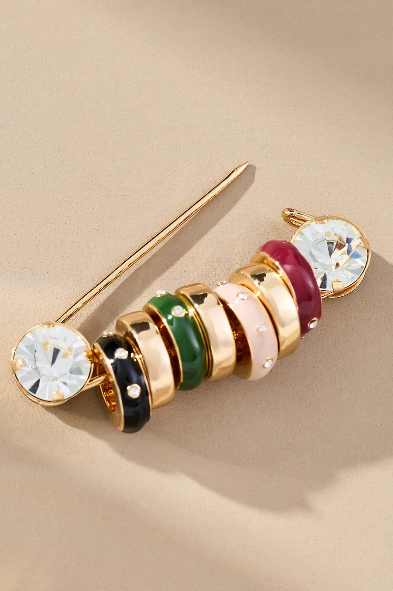 Paperclip Donut Charm Brooch