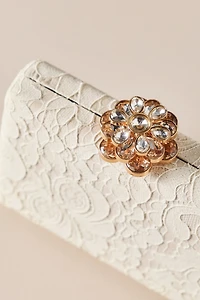 Jewel by Badgely Mischka Rose Lace Frame Clutch