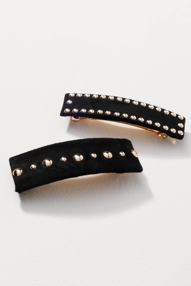 Violet & Brooks Laurel Suede Barrettes, Set of 2