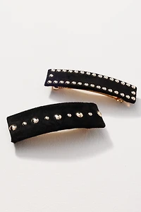 Violet & Brooks Laurel Suede Barrettes, Set of 2