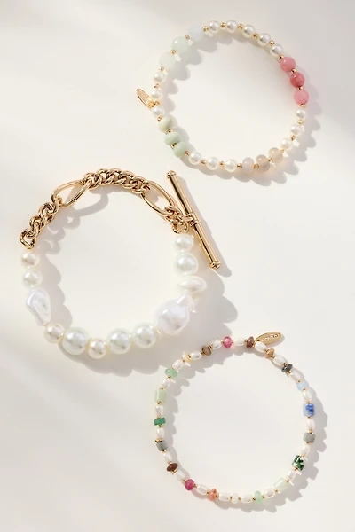 @loverlygrey x Anthropologie Beaded Bracelets, Set of 3