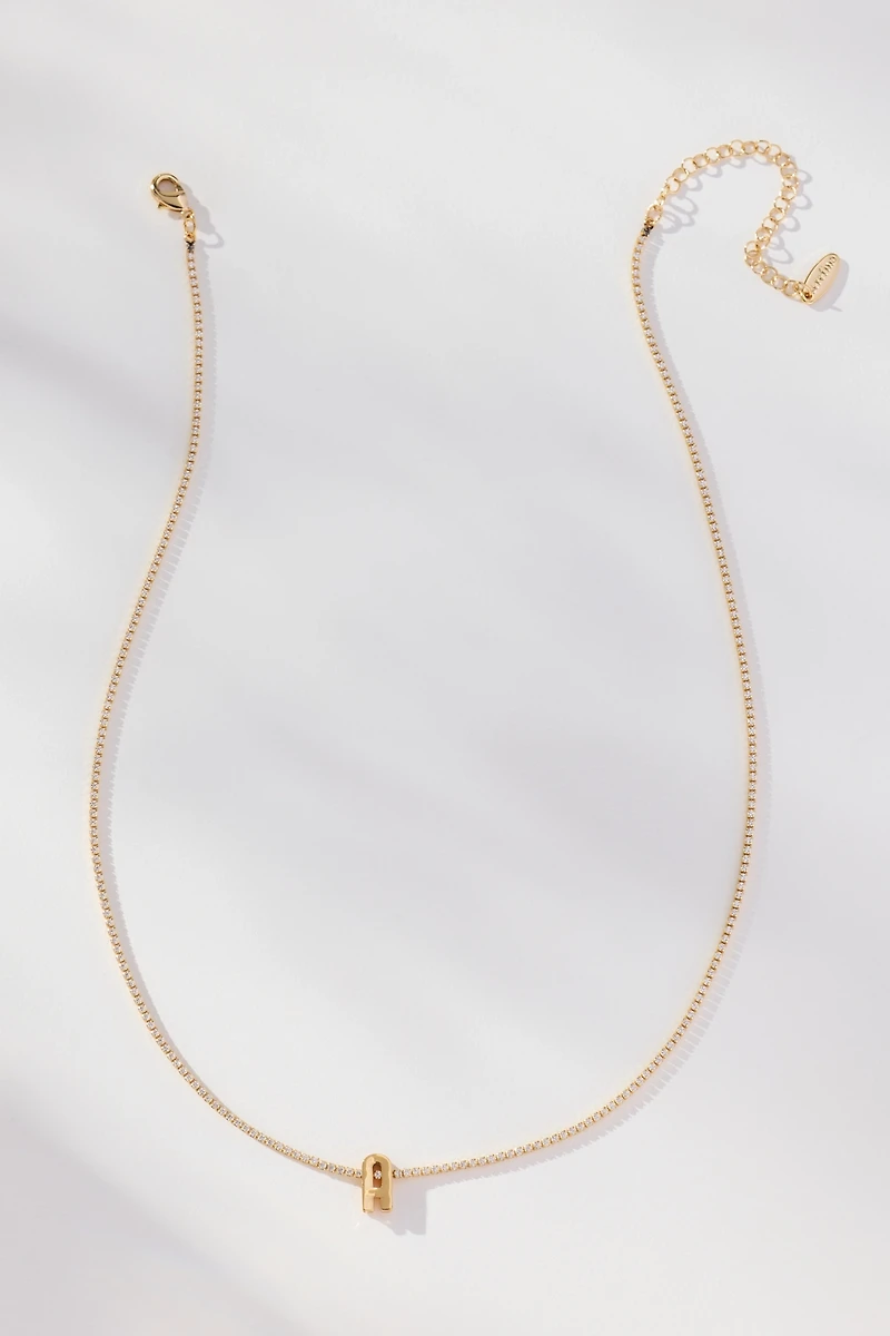 Shimmered Monogram Tennis Necklace