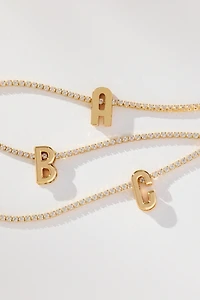 Shimmered Monogram Tennis Necklace
