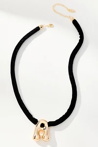 Corded Bubble Letter Monogram Necklace