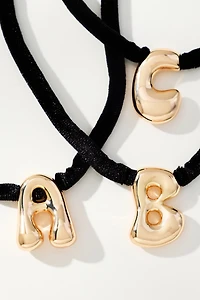 Corded Bubble Letter Monogram Necklace