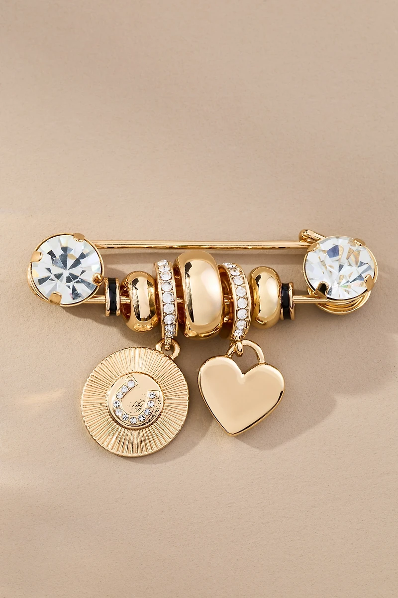 Charmed Crystal Paperclip Brooch