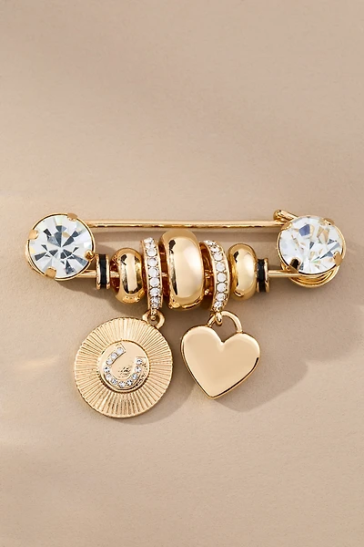 Charmed Crystal Paperclip Brooch