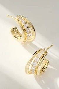 Melinda Maria Oh She Fancy Smooth Crystal Hoops