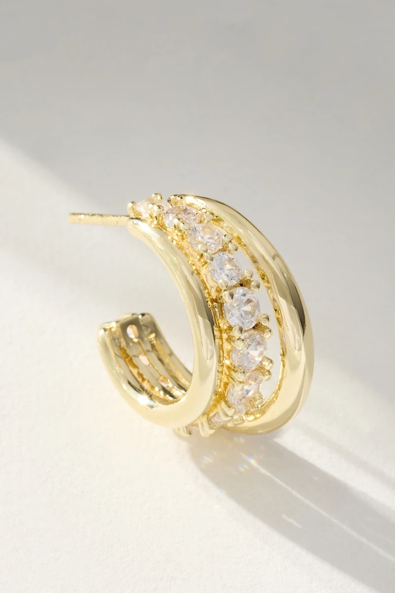 Melinda Maria Oh She Fancy Smooth Crystal Hoops