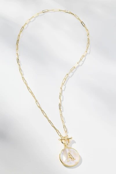 Melinda Maria Love Letters Medallion Monogram Necklace