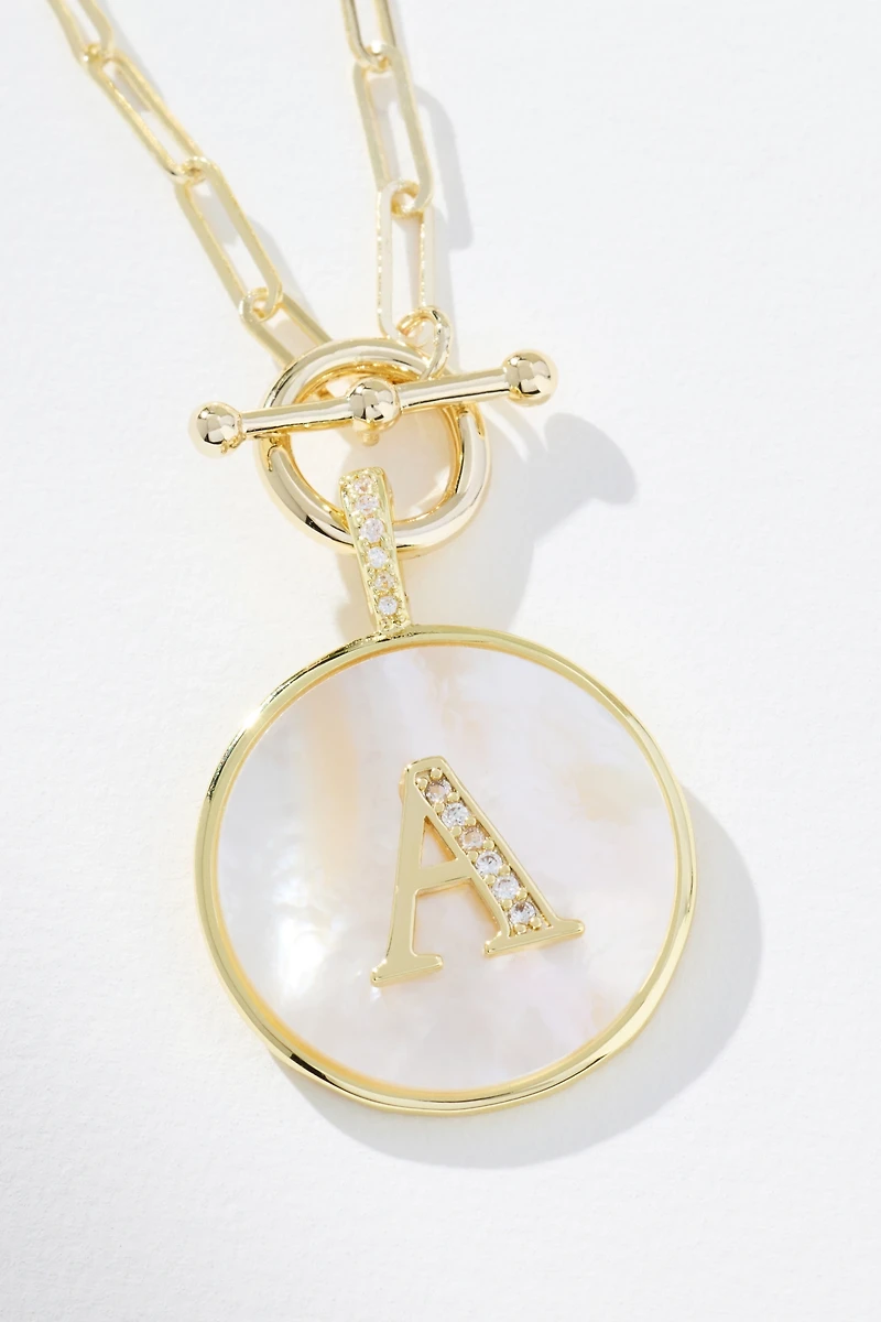 Melinda Maria Love Letters Medallion Monogram Necklace