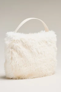 Faux Fur Slouchy Bucket Tote Bag