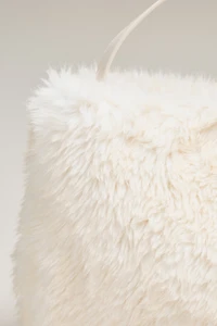 Faux Fur Slouchy Bucket Tote Bag