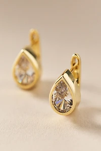 By Adina Eden Crystal Marquise Bezel Huggie Earrings