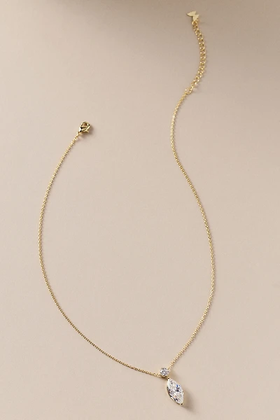By Adina Eden Solitare & Marquise Pendant Necklace