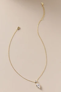 By Adina Eden Solitare & Marquise Pendant Necklace