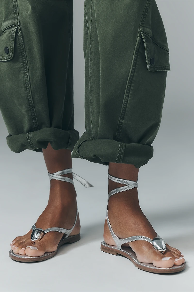 By Anthropologie Stone Tie-Up Sandals