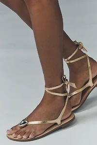 By Anthropologie Stone Tie-Up Sandals