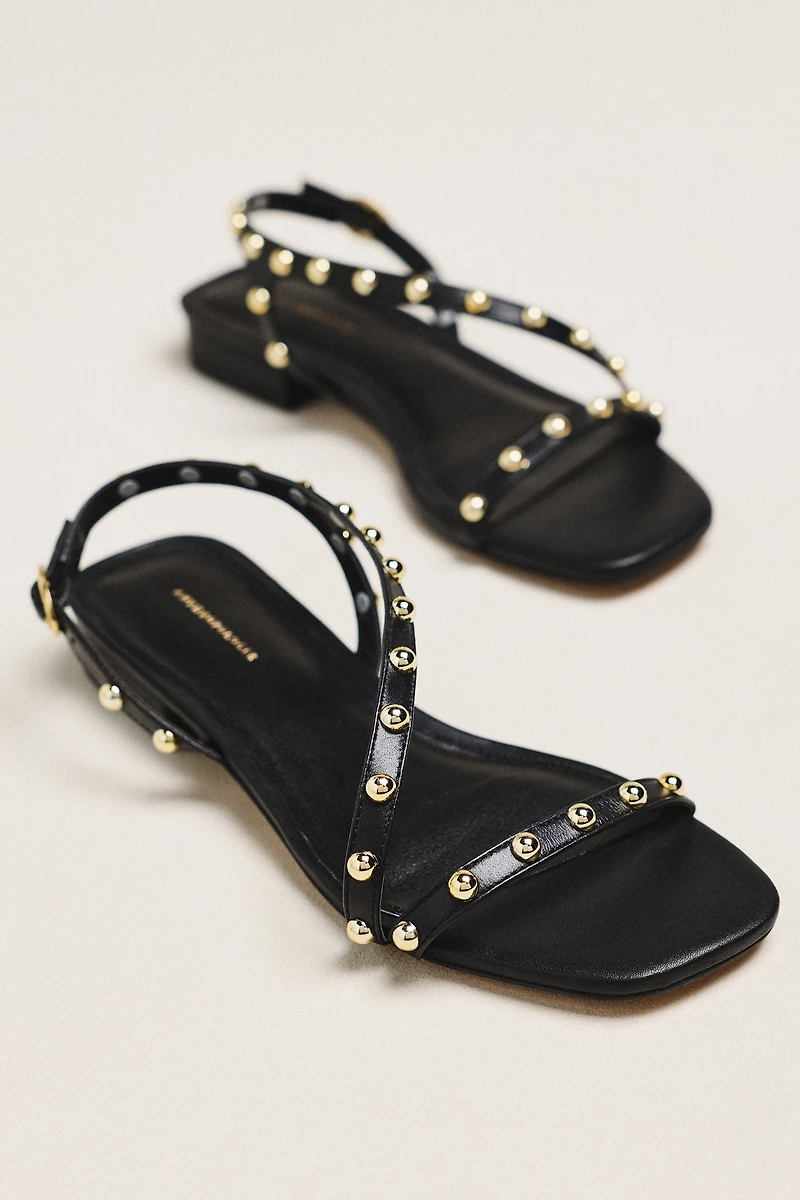 By Anthropologie Strappy Studded Flats