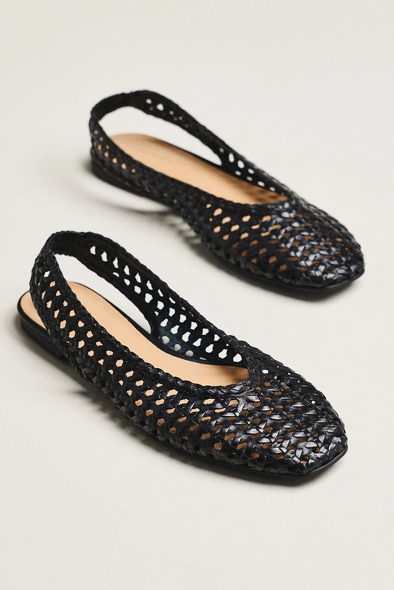 By Anthropologie Slingback Woven Flats