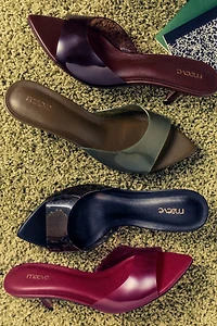Maeve PVC Pointed-Toe Mule Heels