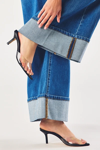 Maeve PVC Pointed-Toe Mule Heels