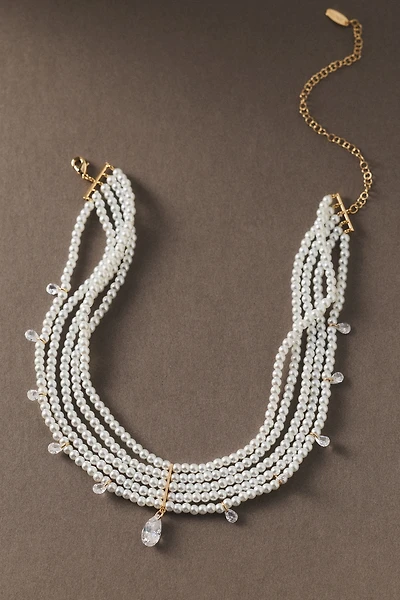 By Anthropologie Weddings Pearl Drop Choker Necklace