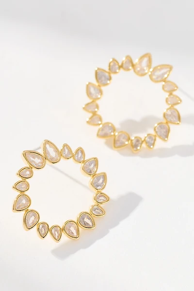 Round Crystal Post Earrings