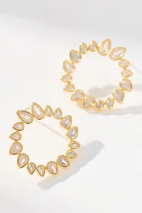 Round Crystal Post Earrings