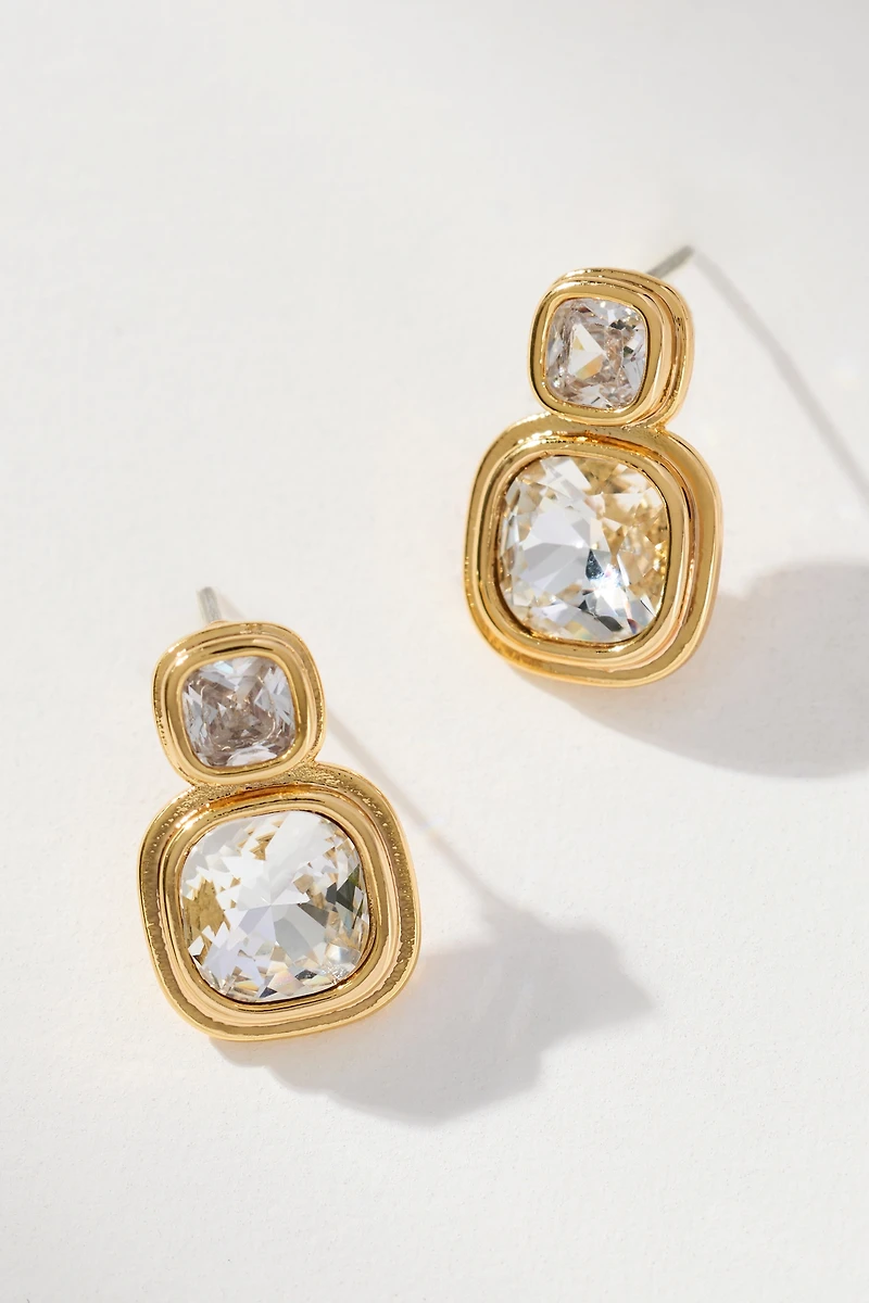 Stacked Crystal Drop Earrings