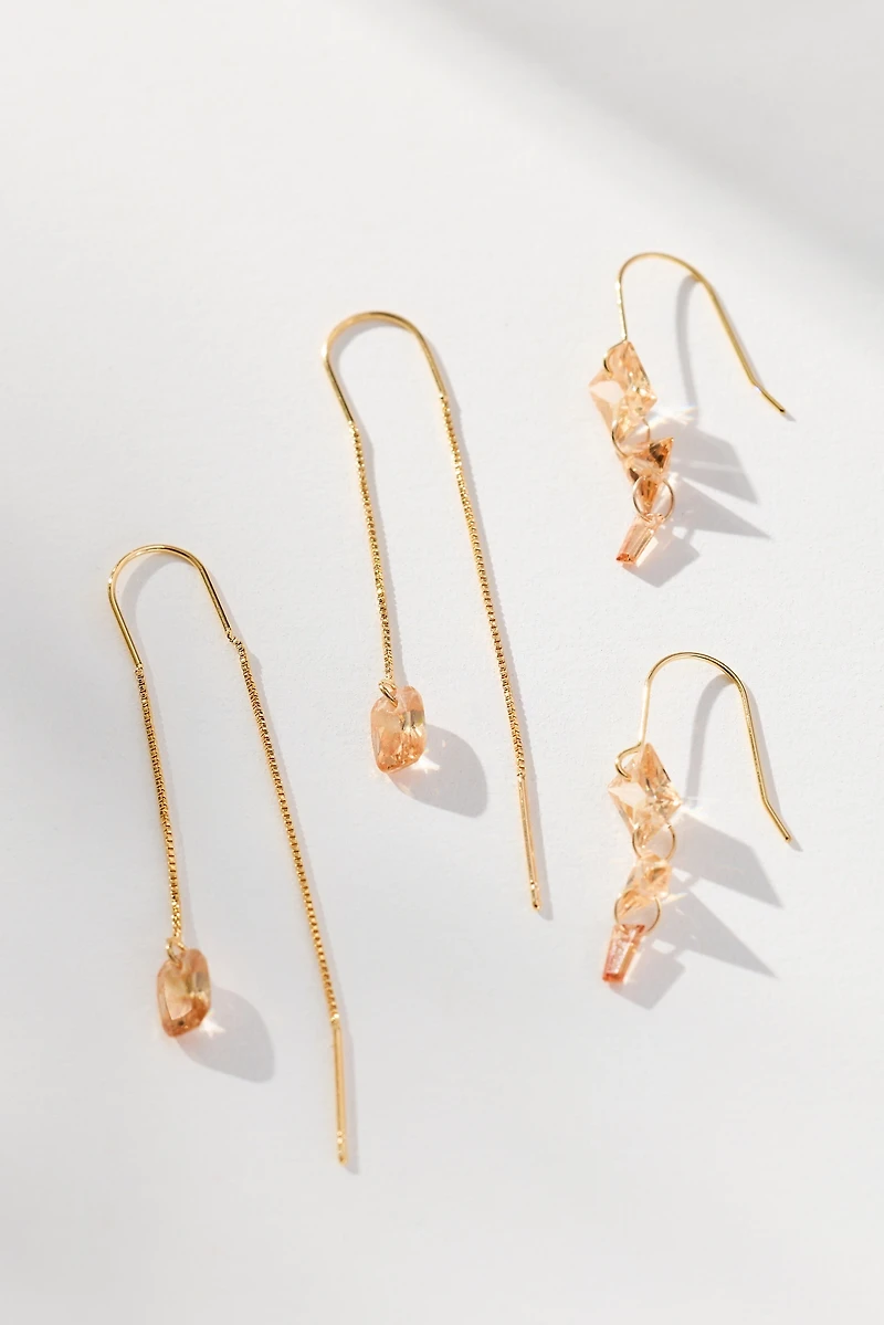 Delicate Drippy Earrings, Set of 2