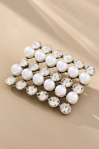 Pearled Crystal Brooch