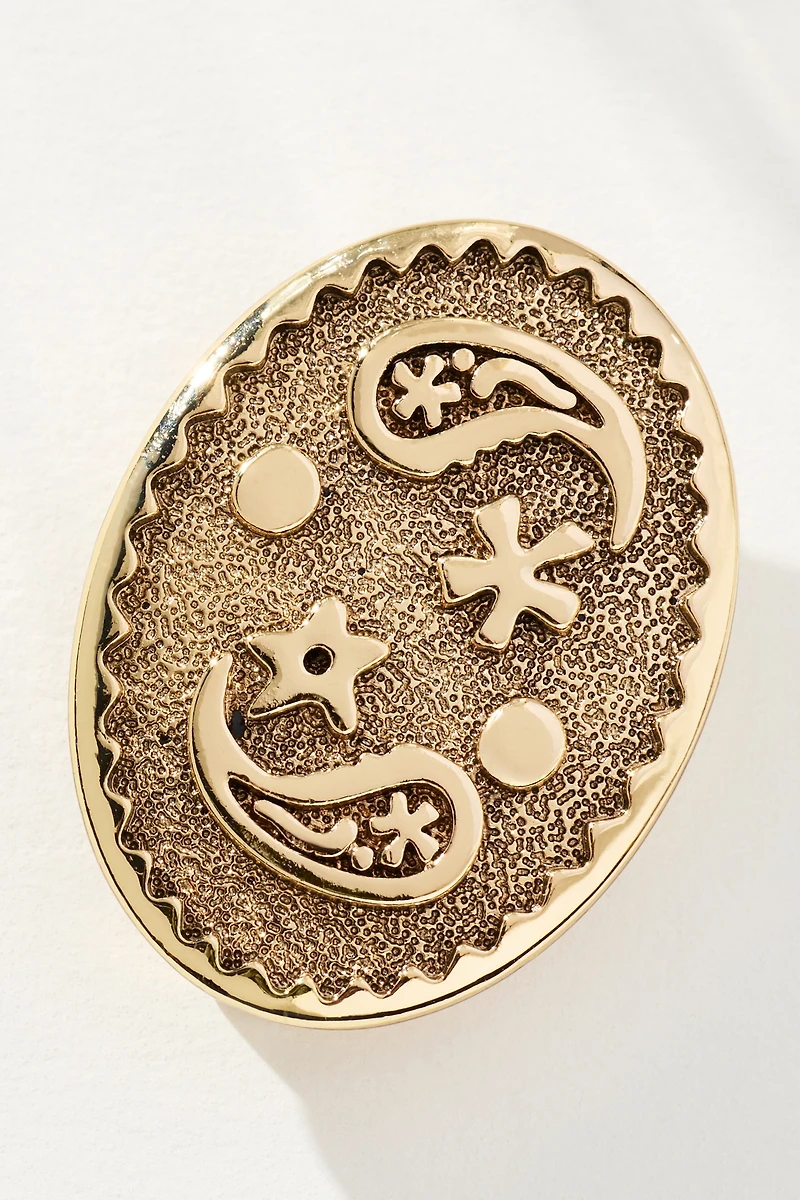 Oval Yin and Yang Brooch