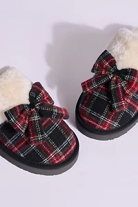 Minnetonka Bow Scuff Slide Slippers