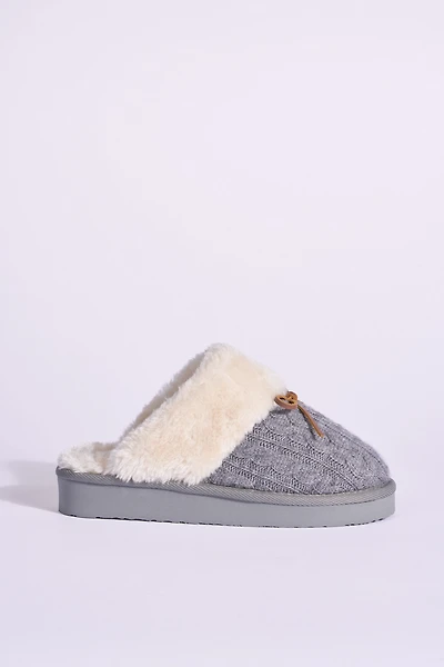 Minnetonka Flurry Bow Scuff Slide Slippers