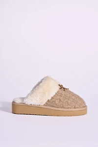 Minnetonka Flurry Bow Scuff Slide Slippers