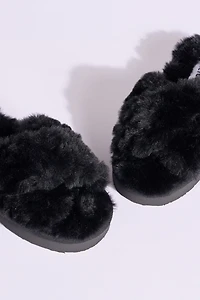 Minnetonka Teddy Crossband Slide Slippers