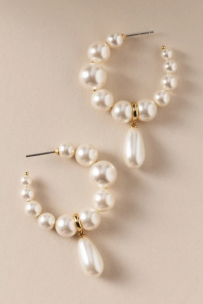 NADRI London Pearl Drop Hoop Earrings