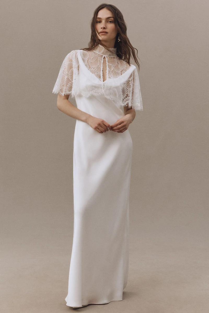 Geisha Designs Short-Sleeve Lace Cape