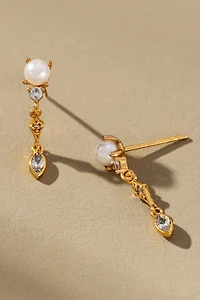 Linear Shimmered Pearl Earrings