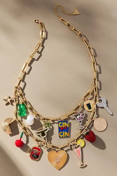 Festive Layered Charm Necklace