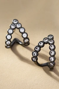 Crystal Triangle Huggie Hoop Earrings