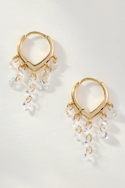 Drippy Crystal Huggie Hoop Earrings