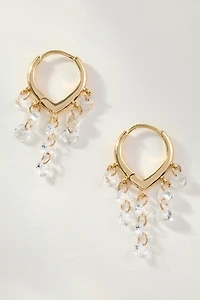 Drippy Crystal Huggie Hoop Earrings